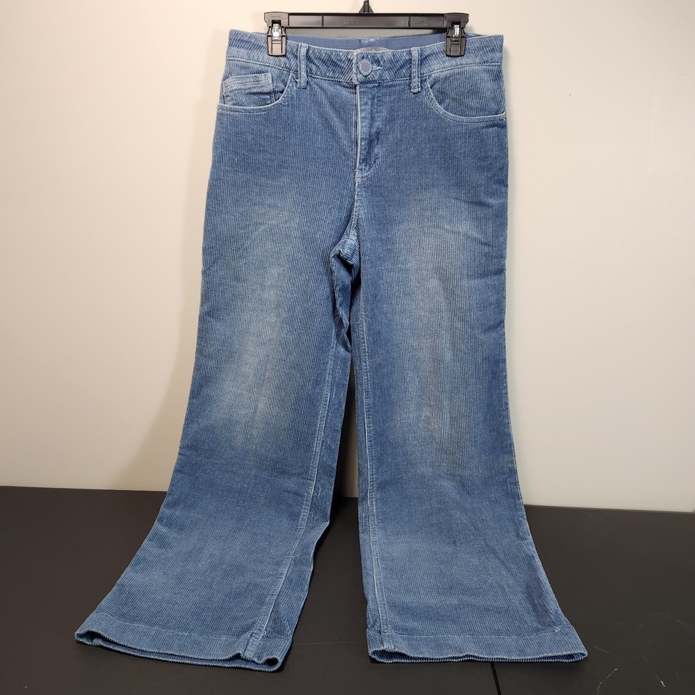 Wit & Wisdom Pants Womens 10 Blue  Corduroy Wide‎ Leg High Waist Stretch Comfort